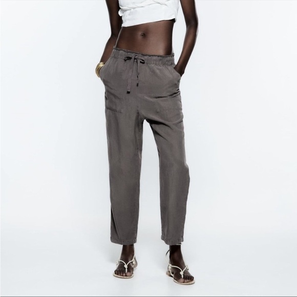 New Zara The L.A. Slouchy Fit Relaxed High Rise Linen Blend Pants XXL - Picture 1 of 16
